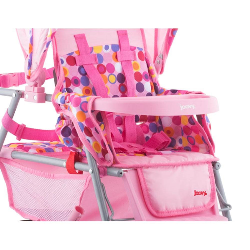 Joovy Pretend Play Stroller + Toy Doll Car Seat + Portable Room2 Playard, Pink