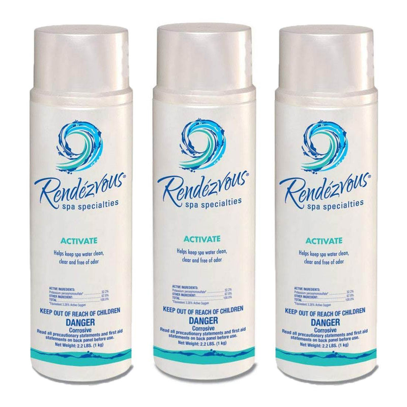 Rendezvous Spa Activate 2.2 LB 106696A Chlorine Free Oxidizer System, 3 Pack