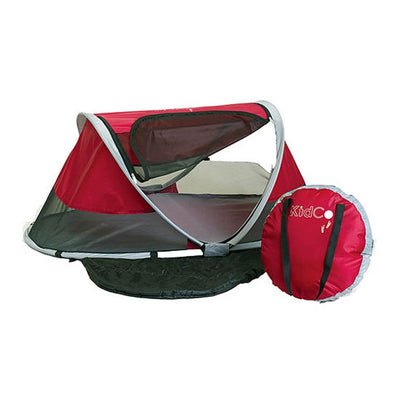KidCo PeaPod Portable Toddler Travel Bed & Storage Bag, Cranberry (Open Box)