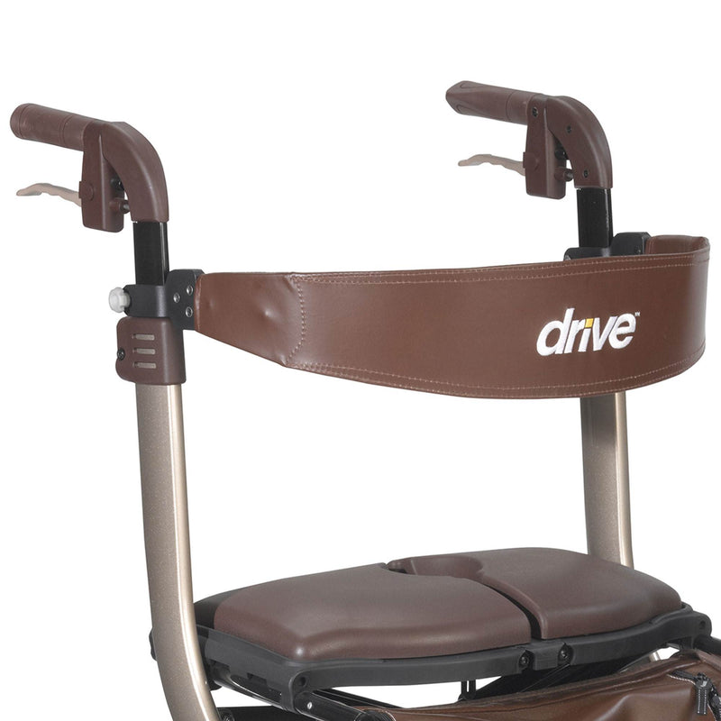 Drive Medical Adjustable Easy Steering Lightweight Nitro DLX Rollator, Champagne