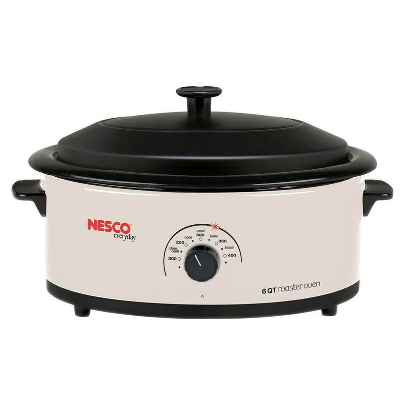 Nesco 6 Qt. Electric Countertop Slow Cook Roaster Oven Porcelain Cookwell, Ivory