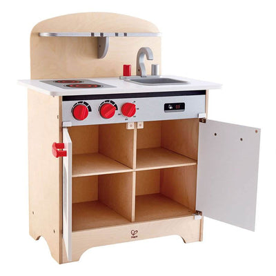 Hape Pretend Gourmet Realistic Kitchen Wooden Toy with Oven, Stovetop, and Sink