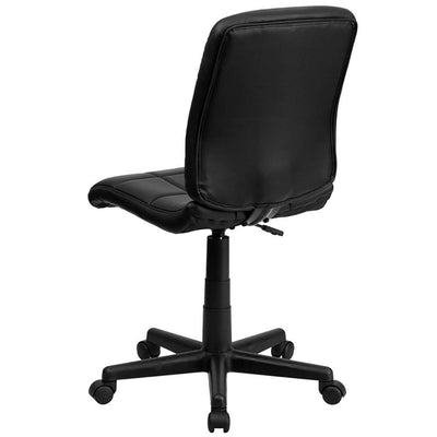 Flash Furniture Swivel Quilted Vinyl Seat Durable Nylon Based Task Chair, Black