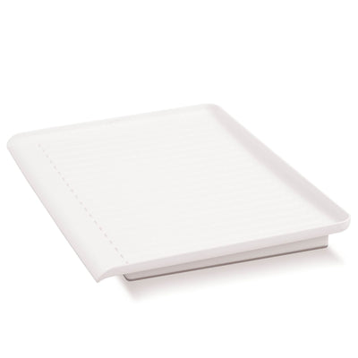 Madesmart Elevated Plastic Kitchen Counter Top Dishware Draining Board, White