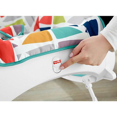 Fisher-Price Portable Vibrating Newborn to Toddler Rocking Chair, Geo Multicolor