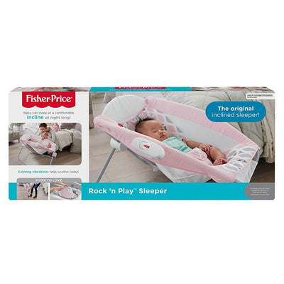 Fisher Price Lightweight Portable Rock 'n Play Vibrating Sleeper Chair, Pink