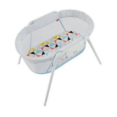 Fisher Price Portable Vibrating Stow 'n Go Baby Bassinet with Storage Bag, White