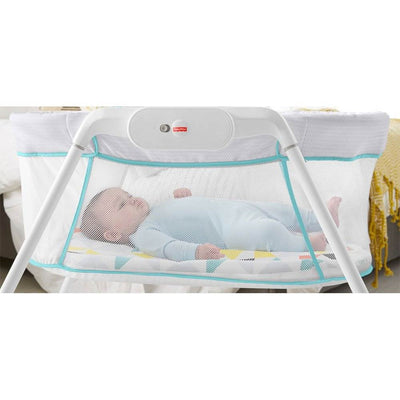 Fisher Price Vibrating Stow 'n Go Baby Bassinet with Storage Bag, White (Used)