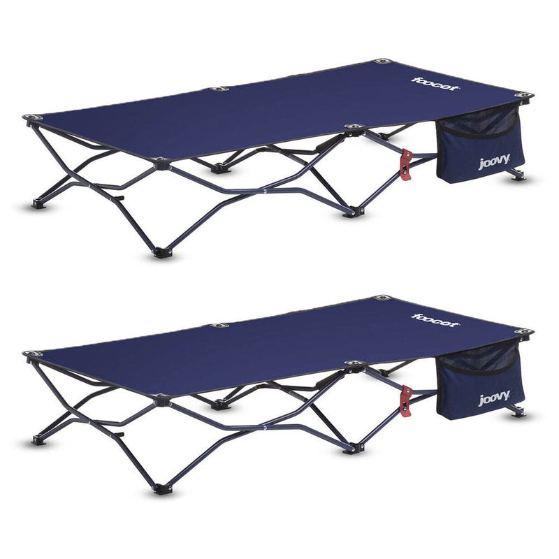 Joovy Kids Outdoor Portable Folding Travel Sleeping Camping Cot, Blue (2 Pack)