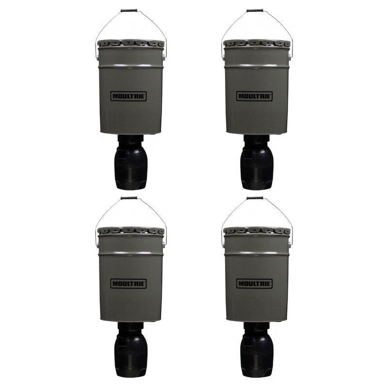Moultrie 6.5 Gallon Directional Hanging Bucket Auto Timer Deer Feeder (4 Pack)