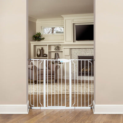 Regalo Metal Frame Adjustable WideSpan Extra Tall Baby Gate, White (Used)