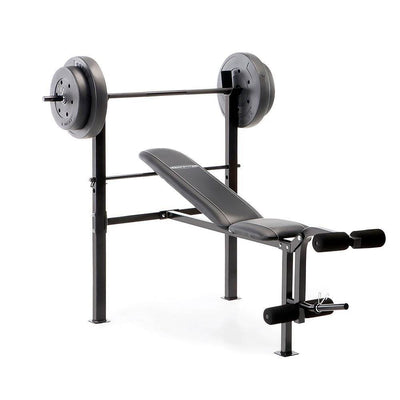 Competitor Pro Home Gym Standard Weight Bench with 80 Pound Set (For Parts)