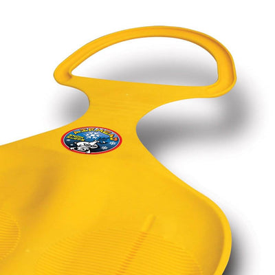 Airhead Lightweight High-Impact Plastic Spoon Sled for 1 Rider, Yellow (2 Pack)