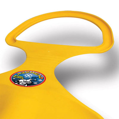 Airhead Lightweight High-Impact Plastic Spoon Sled for 1 Rider, Yellow (2 Pack)