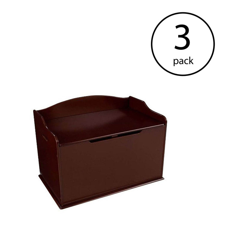 KidKraft Austin Wooden Organizer Storage Box and Sitting Bench, Cherry (3 Pack)
