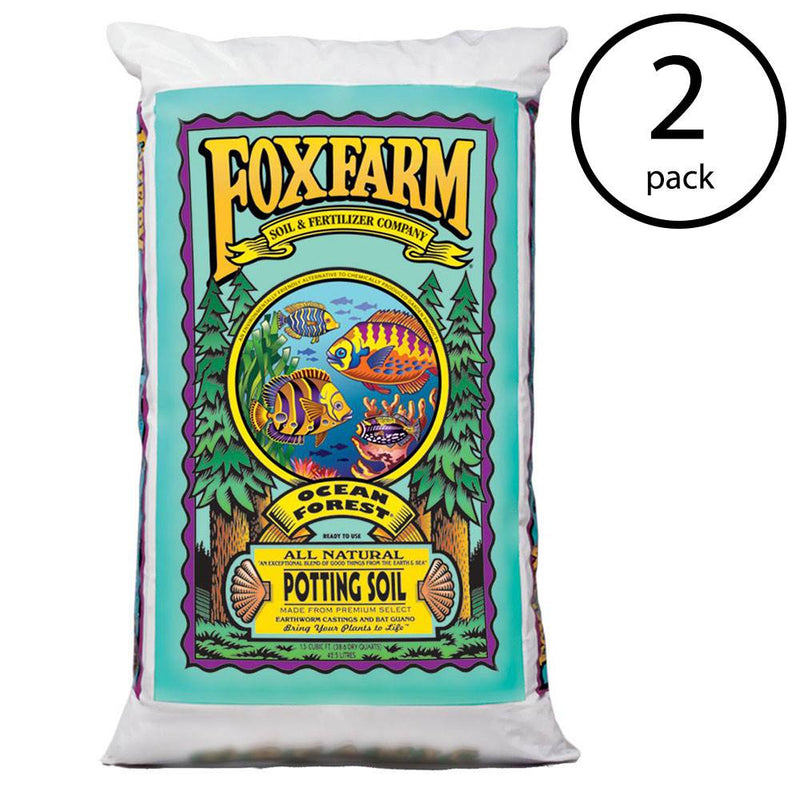 FoxFarm FX14000 Ocean Forest 6.3-6.8 pH Plant Garden Potting Soil Mix (2 Pack)