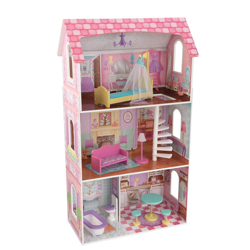 KidKraft Penelope Wooden Pretend Play Dollhouse Mansion w/ Furniture (2 Pack)