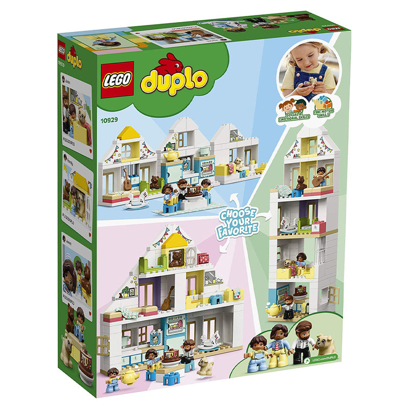 LEGO DUPLO 10929 Modular 3-in-1 Playhouse 129 Build Block Set with 4 Minifigures