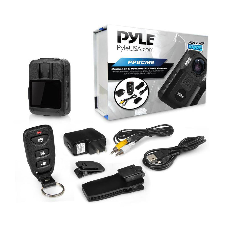 Pyle Compact Portable 1080p HD Infrared Night Vision Police Body Camera (3 Pack)