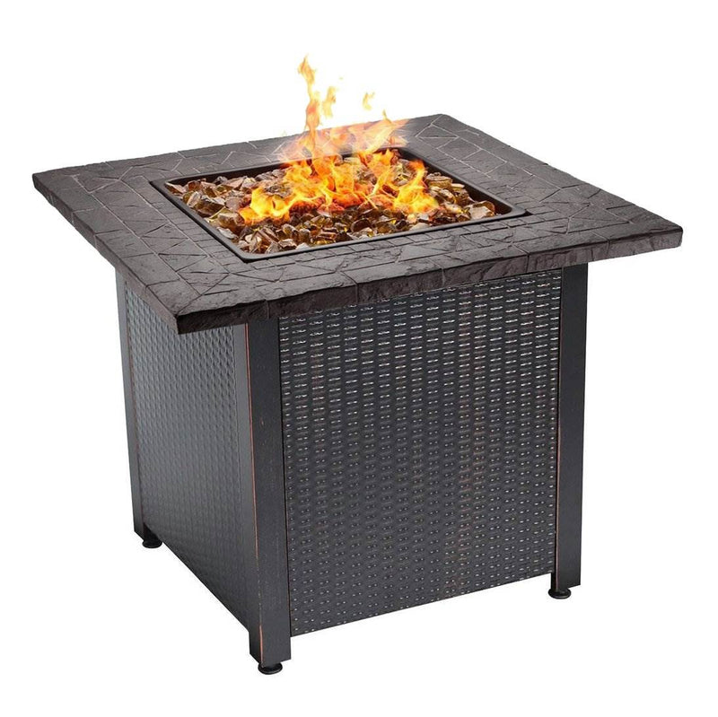 Endless Summer Decorative Push Button All Weather Outdoor Gas Fire Pit (2 Pack)