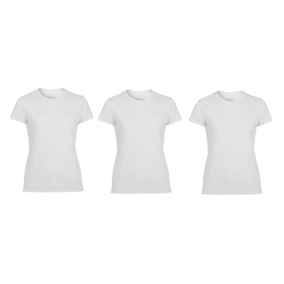 Gildan Missy Fit Womens Small Performance Short Sleeve T-Shirt, White (3 Pack)