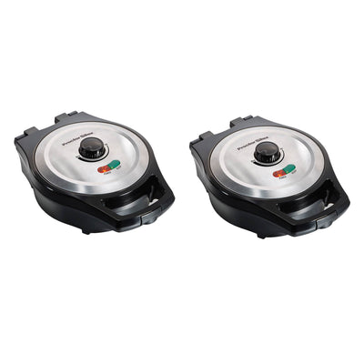 Proctor Silex Mess Free Belgian Style Waffle Maker w/ Premeasured Cup (2 Pack)