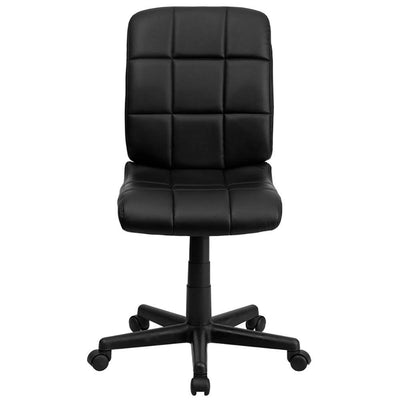 Flash Furniture Swivel Quilted Vinyl Seat Durable Task Chair, Black (2 Pack)