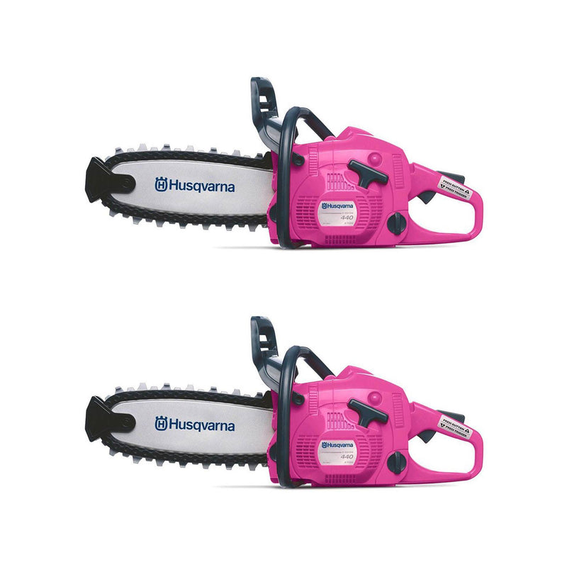 Husqvarna 440 Toy Children Kids Battery Operated Pink Rotating Chainsaw (2 Pack)