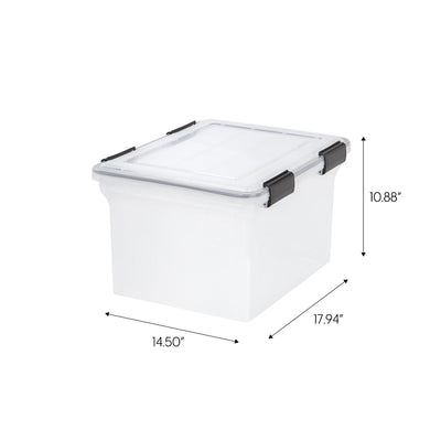 IRIS USA Letter and Legal Size File Box Storage Container, Clear (2 Pack)