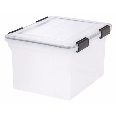 IRIS USA Clear 32 Quart Letter and Legal Size Weather Tight Storage Container