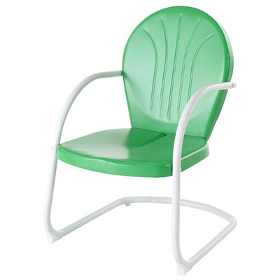 Crosley Furniture Griffith Vintage Outdoor Backyard Patio Chair, Green (2 Pack)