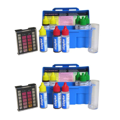 Taylor Swimming Pool & Spa Water 4-In-1 Chlorine Bromine pH Test Kit (2 Pack)