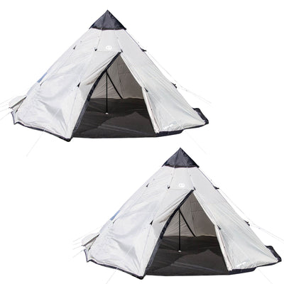Tahoe Gear Bighorn XL 12 Person 18 x 18' Teepee Cone Shape Camping Tent (2 Pack)