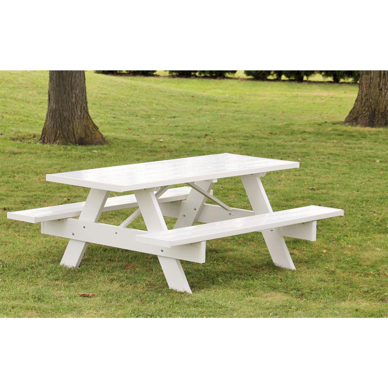 Dura-Trel Backyard Outdoor Lightweight 72-Inch Picnic Table with Benches, White