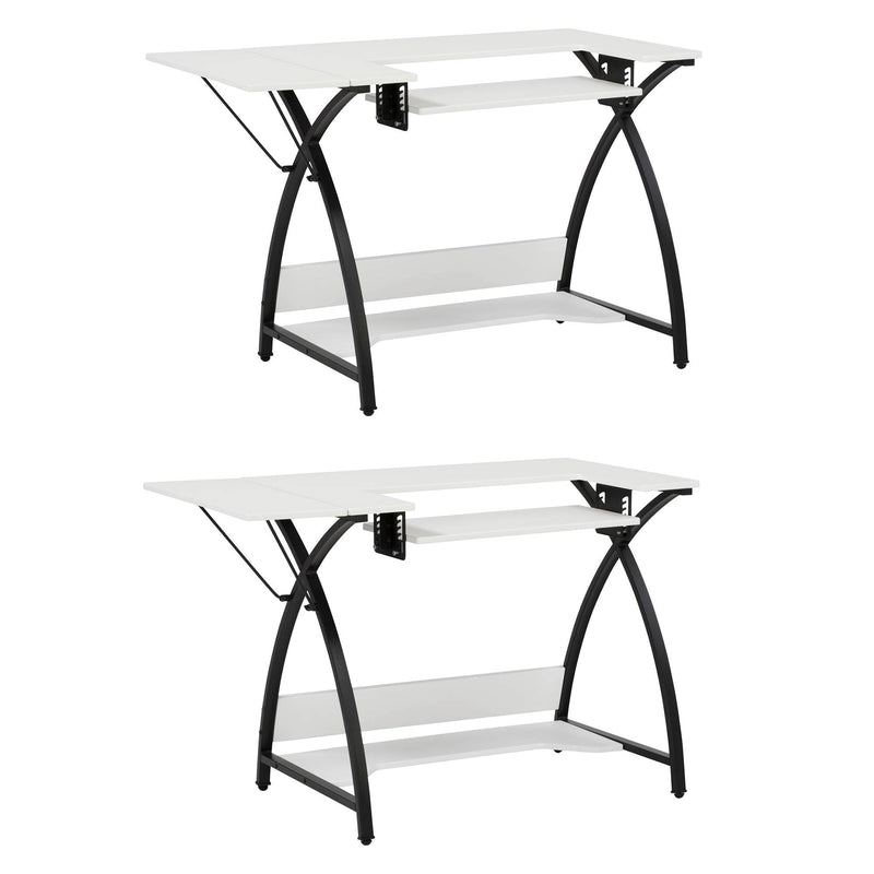 Studio Designs Comet Home Hobby Craft Sewing Machine Desk, Black/White (2 Pack)