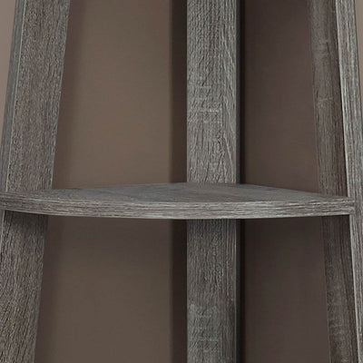 Monarch Specialties 71 In Tall Dark Taupe Corner Accent Etagere Bookcase(3 Pack)