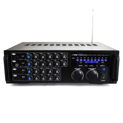 Pyle 1000 Watt Karaoke Mixer Audio Amplifier RCA Bluetooth w/ Remote (2 Pack)