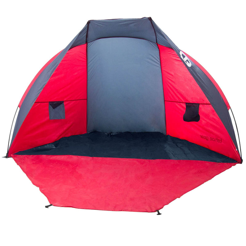 Tahoe Gear Cruz Bay Summer Sun Shelter and Beach Shade Tent Canopy, Red (2 Pack)