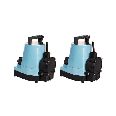 Little Giant 1/6 HP 1200 GPH Water Wizard Submersible Utility Pump (2 Pack)