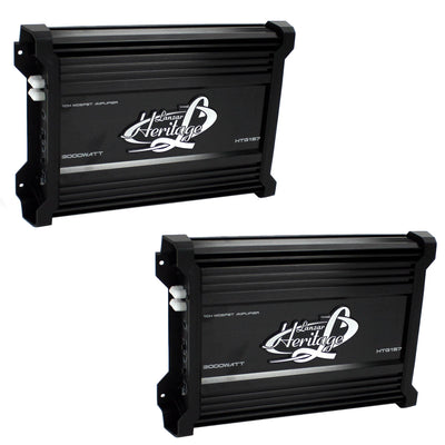 Lanzar 3000W Mono MOSFET Car Audio Power Amplifier Amp Stereo 2 Ohm (2 Pack)
