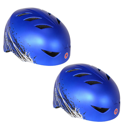 Razor Ambush Child Kids Adjustable Bike Cycling Skateboard Helmet, Blue (2 Pack)