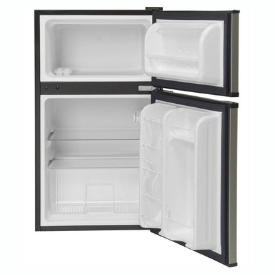 GE 3.1 Cubic Feet Glass Shelf Compact Refrigerator in Spotless Steel (2 Pack)