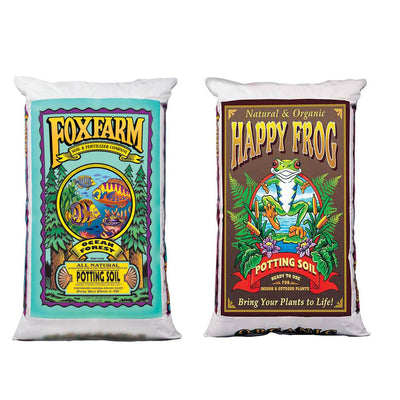 FoxFarm Ocean Forest 6.3-6.8 pH Potting Soil Mix and Happy Frog Potting Soil Mix