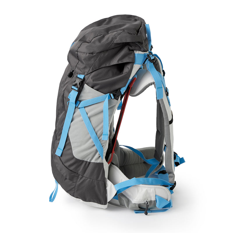 Tahoe Gear Bristol 55L Premium Camping and Hiking Internal Frame Backpack, Black/Gray