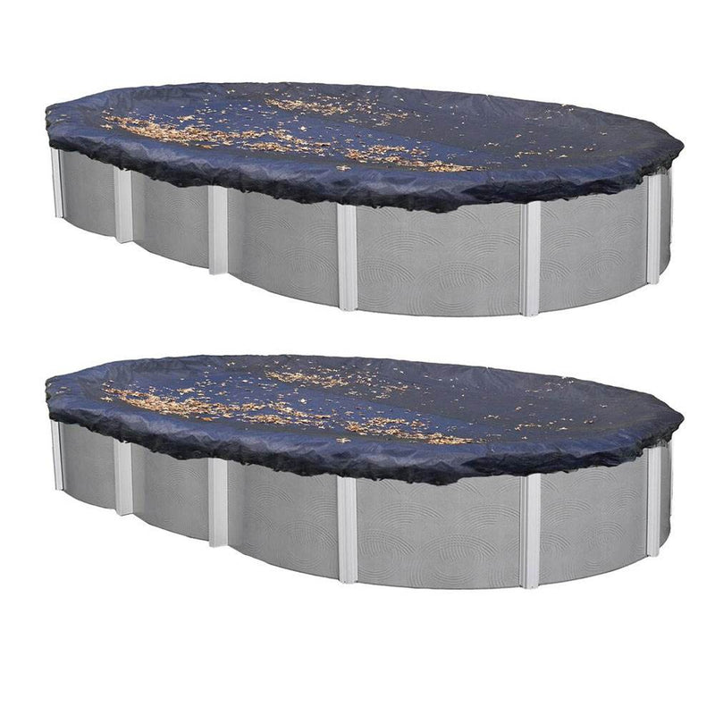Swimline 16x32 Ft Oval Heavy Duty Above Ground Swimming Pool Cover (2 Pack)