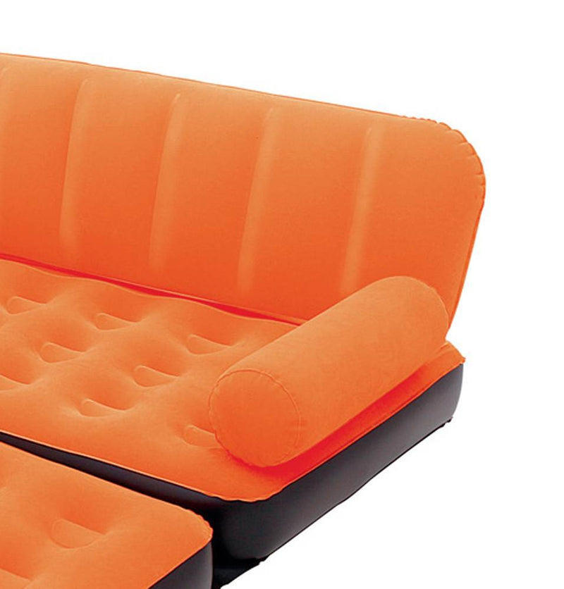 Bestway 10027 Multi-Max Air Couch With Sidewinder AC Air Pump, Orange (2 Pack)