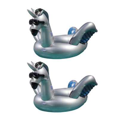 GAME 5022 Giant Inflatable Ride-On Mystique Alicorn Unicorn Pool Float (2 Pack)