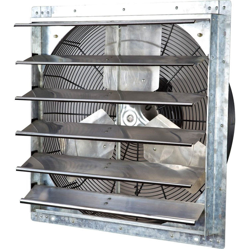 iLIVING Solid State Adjustable Fan and 24" Wall-Mounted Shutter Exhaust Fan