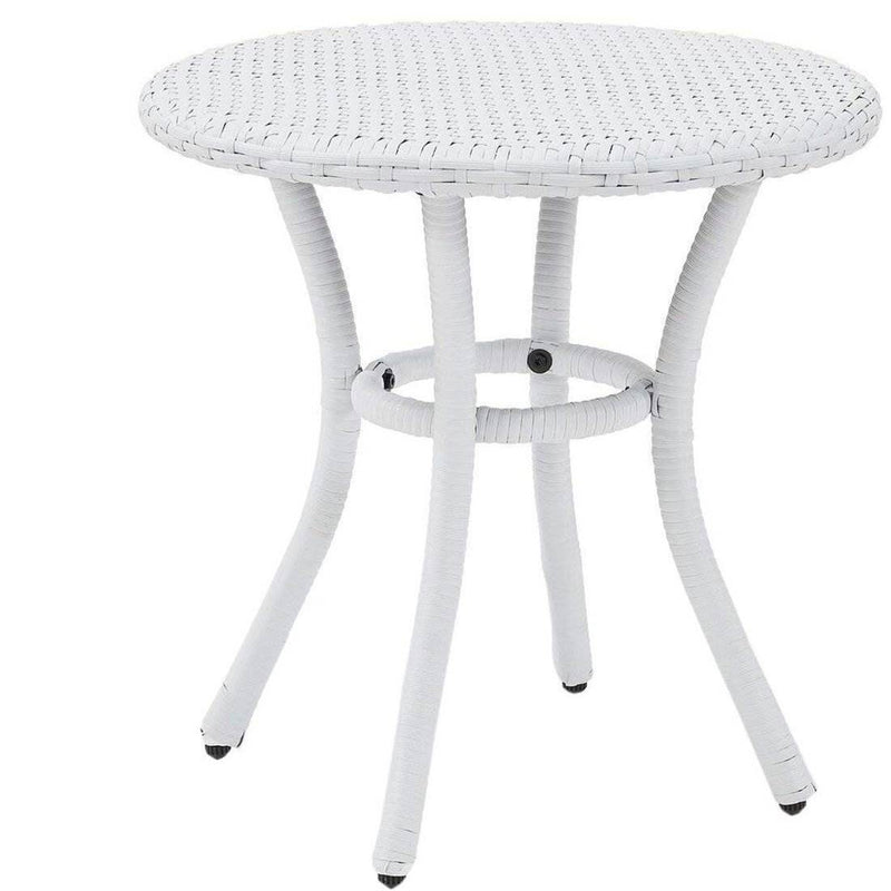 Crosley Furniture Palm Harbor Outdoor Backyard Wicker Side Table, White (2 Pack)