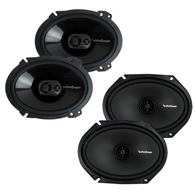 2 Rockford Fosgate P1683 130W & 2 Rockford Fosgate R168X2 110W 6x8 Speakers